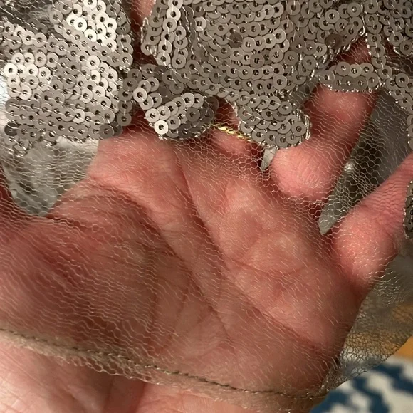 Vera Wang sequin silver cocktail dress size 14 - Picture 11 of 15